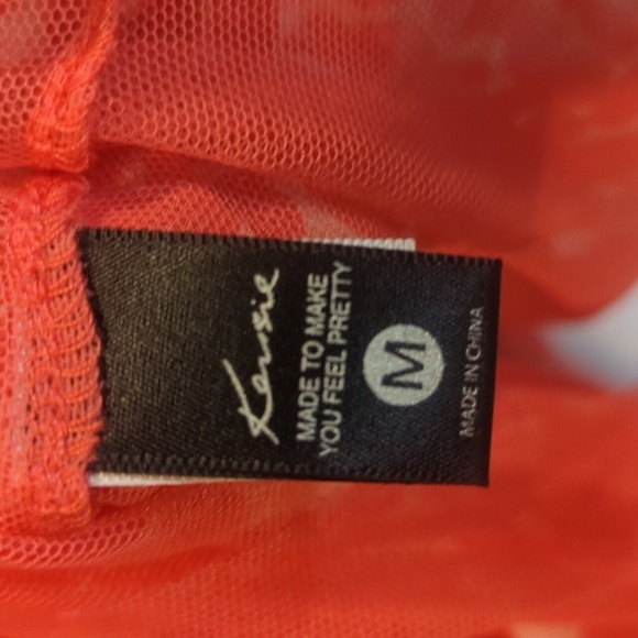 Kensie cream and coral polka dot Night gown NWT Sz Meduim - Picture 4 of 8